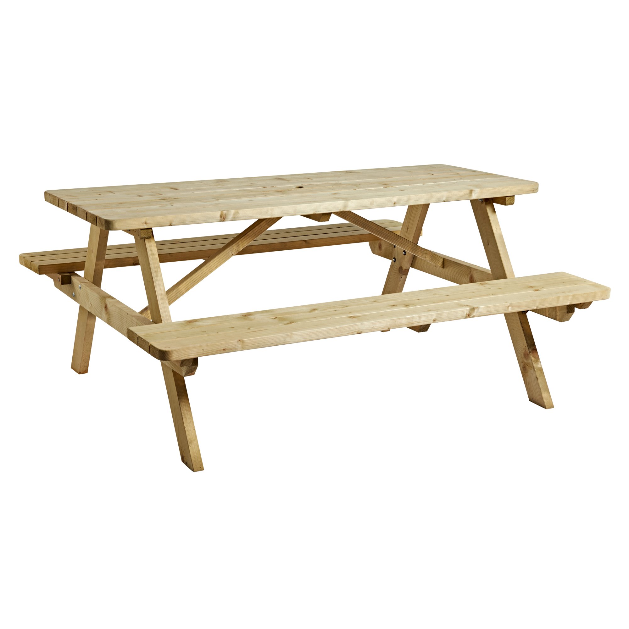 WOODEN 8 SEATER PICNIC BENCH